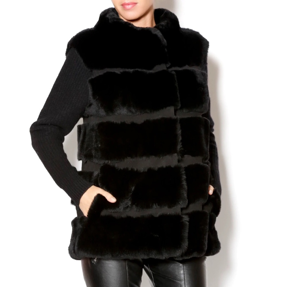 Diane Von Furstenberg Rex rabbit fur vest size M.